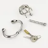 Cock Chastity Devices Cage With Urethral Catheter Spike Stainless Steel Super Small Male 1&Quot; Short Penis Lock Cock Ring Plug Sex Toy