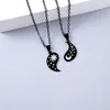 Pendant Necklaces Star And Moon Stitching Necklace Simple Friendship Gift Round Shape Yin Yang Gossip Retro Couple Jewelry