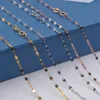 Kedjor Verkliga 18K guldhalsband för kvinnor Rose Vit Yellow Chain Jewellery Lip-Shaped 1,4 mm 16inch 18inchchains