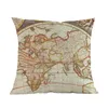 Подушка в стиле ретро старый винтажный мир морской карта карта дома украшение покрытие диван стул автомобиль.