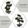 Fiori decorativi Bonsai Albero Artificiale Finto Pino in vaso Decorazione Ornamento Simulazione Desktop per interni Finto verde giapponese Decor Zen