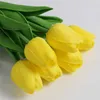 Decorative Flowers Wreaths Colorful Tulip Artificial Flower Plastic Green Plant Bouquet For Home Wedding Decoration Realistic Shape T230217