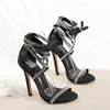 2023 Women Rhinestone Snake Strass Stiletto Sandals