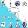 Gerçek 925 STERLING Gümüş Dangle Charms Boncuk Klip Çekme Kolye Orijinal 3mm Bilezik Diy Moda Kadınlar