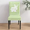 Chair Covers Easter Green Plaid Wood Grain Cover Dining Spandex Stretch Seat Home Office Decor Desk Case Set