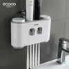 Tandborstehållare Ecoco Holder Auto Squeezing Tandkräm Dispenser Wall-Mount Cup Storage Badrum Tillbehör 230217