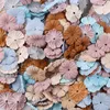 Decorative Flowers Wreaths 30pc Small Exquisite Leather Flowers Handmade Artificial Flower Head Wedding Decoration DIY Wreath ScrapbookingCraft Fake Flower