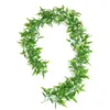 Dekorativa blommor 1.8m Garland Artificiell blommsträng med blad Silkgrön Ivy Vine Home Garden Wedding Arch Decoration