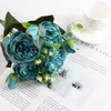 Dekorativa blommor kransar 30 cm högkvalitativa pionblommor Silk Artificial Bouquet Babybreaths Tillbehör Diy Small Fake Daisy Flowers Wedding Home Decor