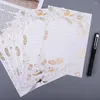 Present Wrap Business Vintage Stationärt gratulationskort Bröllopinbjudan Bronzing Feather EnuLtes Blessing Letter Paper