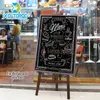 Blackboards 60*90cm مطعم قائمة الطباشير السبورة المغناطيسية Blackboard Pine Mdf Wood Frame Frame Black Blacks with Easel Factory Sell 230217