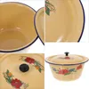 Bowls Bowl Enamel Basin Soup Mixing Salad Enamelware Pot Serving Vintage Metal Fruit Enamels Lid Kitchen Noodles Cooking Round