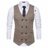 Herrenwesten Herren Braun Tweed Maßgeschneiderte Slim Fit Herren Abendweste Weste