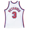 خياطة كرة السلة القميص Drazen Petrovic 1990-91 92-93 Mesh Hardwoods Classic Retro Jersey Men Women Youth S-6XL White Blue