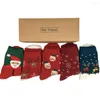Women Socks Cotton Party Supplies Thickened Warmth Gifts Christmas Stockings Happy Year Middle Tube