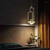 Hanglampen modern LED -licht 7w koperen lichaam plafondlamp voor woonkamer slaapkamer bedlichten lichten dineren keukenarmaturen