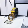 Herrengürtel Gürtel für Damen Designer cintura ceinture Echtleder Box 3,8 cm Modeschnalle 68JP8
