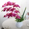 Ghirlande di fiori decorativi Farfalla artificiale bianca Fiore di orchidea Seta Plastica Falena Phalaenopsis per la casa di nozze Decorazione fai da te Fiori finti T230217