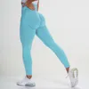 Yoga outfit byxor hög midja sömlösa leggings skjuter upp sport fitness som kör byte gym elasticitet legins