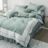 Bedding Defina o Cotton Princess Style Style Fature Bow Quilt Capa Sheet 1.8m