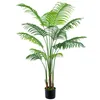 Fleurs décoratives Artificielle Areca Palmier 120 cm Faux Plante Intérieur Extérieur En Plastique Pot Bonsaï Salon Balcon Vert Décoration