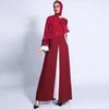 Ethnic Clothing Muslim Female Split Skirt Elegant Fashion Flare Sleeve Abaya Dress For Islamic Lady Trendy Long Evening Night Gown