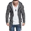 Hoodies masculinos 2023 Cardigan de casaco sólido com capuz para homens