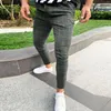 Pantaloni da uomo Fashion Jean Cut Little Men Casual Plaid Print Coulisse Pantaloni lunghi in vita elastica