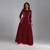 Etnisk klädrock Femme Musulmane Arab Pink Pissed Brodery Elegant Mellanöstern Muslimsk klänning kvinnor Vestidos Abayas för
