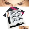 Makeup Sets 5 Magnet Lashes Magnetic Liquid Eyeliner False Eyelashes Tweezer Set Waterproof Long Lasting Eyelash Extension Drop Deli Dhaen