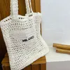 Crochet Beach Sac Femmes Sac fourre-tout Paille