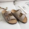 Designer BirkinStock Slippers Boku Bokek Summer Boke de duas barras Cork Men e Women Bokey Grost Bottom Casual Sandals