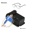 Lunettes de lecture Hommes Femmes Lunettes bifocales Lunettes presbytes Lentille en verre transparent Uni sans monture Antiblue Light Drop Delivery Health Dhu9S