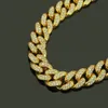Set di gioielli con bracciale e collana a catena a maglia cubana da 12 mm. Collana Miami in acciaio inossidabile placcato oro reale 18 carati con fibbia a molla di design