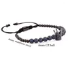 Strand Men Armband Luxury Blue Cz Zircon Ball Crown Manliga smycken handgjorda flätade makrampärlor