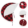 Kerstdecoraties Boomrok Rood Zwart Mat Rokken Controleer Plaid Dress Holiday Farmhouse Topper Tapijt Tapijten Wit Winter Katoen