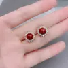 Charm Stud S925 silver natural anti-allergy versatile festive decorations Christmas earrings gift purple gold sand women's