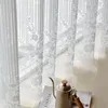 Cortinas de moda de cortina para sala de estar decoração de casa de casa francesa listras de renda branca