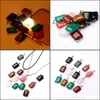 Pendant Necklaces Natural Stone Rec Necklace Opal Tigers Eye Pink Quartz Crystal Chakra Reiki Healing Pendum Drop Delivery Jewelry Pe Dhrvh