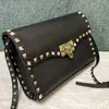 7A Messenger Shoulder Bag Calfskin Ball Pattern 0181 Gold Silver Black Nails Leather Beautiful Retro r Strap Detachable Fashion Crossbody Handbags Flap V01