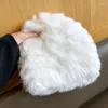 Berets Russian Women Knitted Elasticit Real Fur Hats 2023 Natural Warm Cap Lady Winter Outdoor Bomber