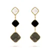 13 style Four leaf Clover dangle Earrings French luxury brand Korean Style Net Red Long Tassel Elegant Women No fading