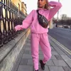 Dwuczęściowe spodnie dla kobiet jesienne bluzy z kapturem Topy Fall Casual Tracksuit Set 2023 Modne bluzy 2 -REKUT SETWOMEN WOMEN'SWOMEN