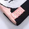 Bolsas de noite feminino desenho animado panda padrão tricô de lã bolsa de lã Bolsa feminina de crochê elegante diário fio macio