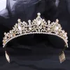 Tiaras Wedding Veil Tiaras and Crowns for Bride Hair Jewelry Accessories Bling Rhinestone Headbands with Hair Comb Clips for Women Girl Z0220