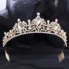 Tiaras Wedding Veil Tiaras and Crowns for Bride Hair Jewelry Accessories Bling Rhinestone Headbands with Hair Comb Clips for Women girl z0220