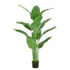 Decorative Flowers Artificial Bird Of Paradise Plant 63'' Fake Palm Tree Feaux Plants In Pot Faux Banana For Indoor Outdoor Home