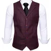 Mäns västar V-ringning Lapel Vest för män Slim Fit Black Plaid ärmlös Casual Business Wedding Tuxedo Male Waistcoat Barry.Wang