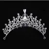 Tiaras Big Princess Tiara Red Crown Crystal Rhinestone Wedding Accessories Pearl Hoofdband Bridal Hair Hoofdress Girl Hair Sieraden Z0220