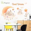 Wall Decor Creative Cartoon Cute Rabbit Animal Stickers For Kids Rooms Baby Bedroom ation Home Self Adhesive 230220